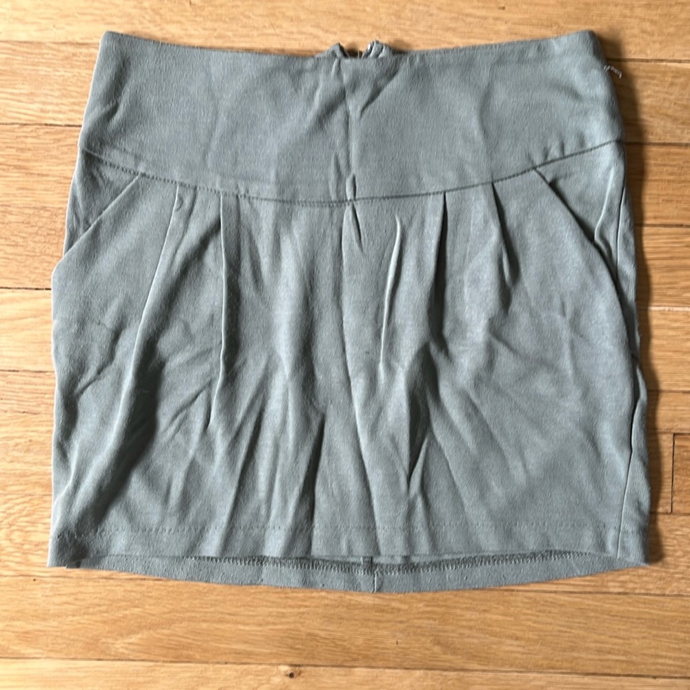 Green mini skirt